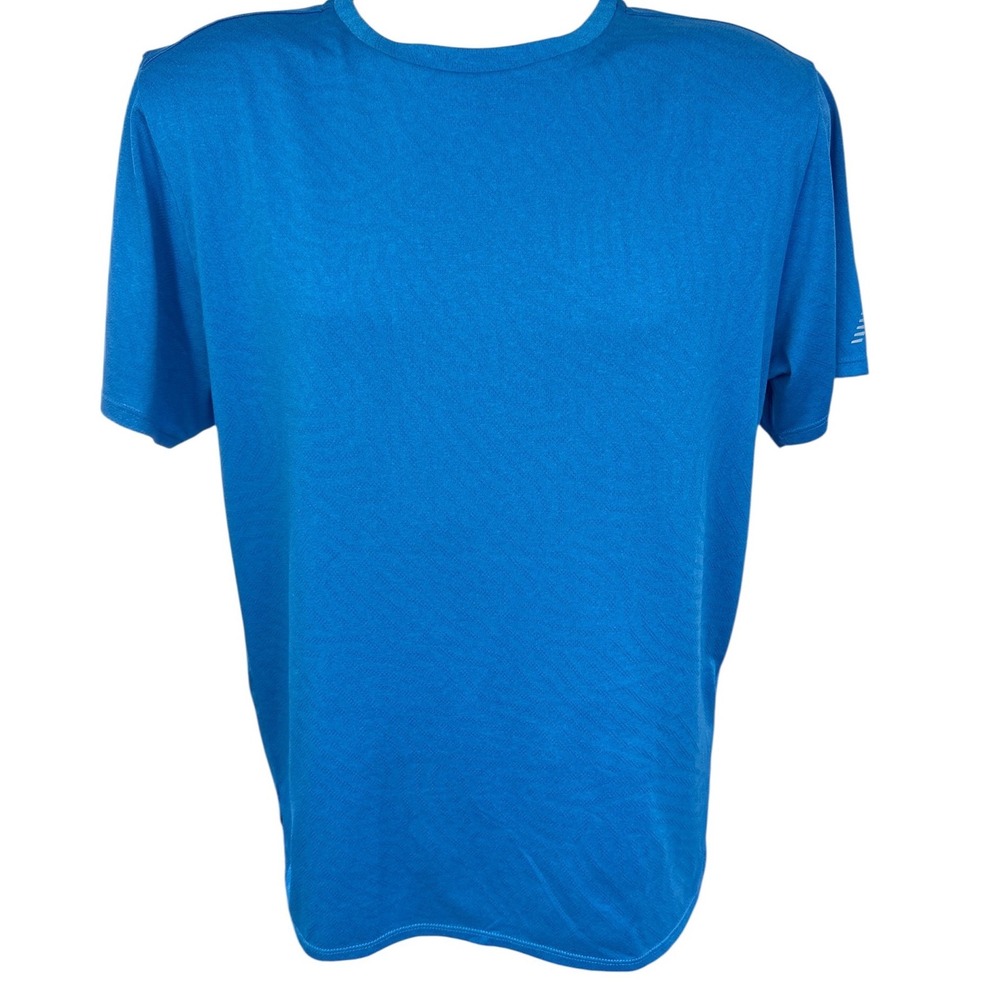 New Balance  Mens Blue Shirt Short Sleeve Running Training Size Large
